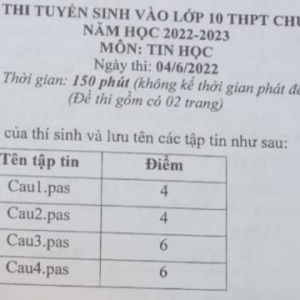 Bộ test đề thi vào 10 chuyên tin Bình Dương 22-23